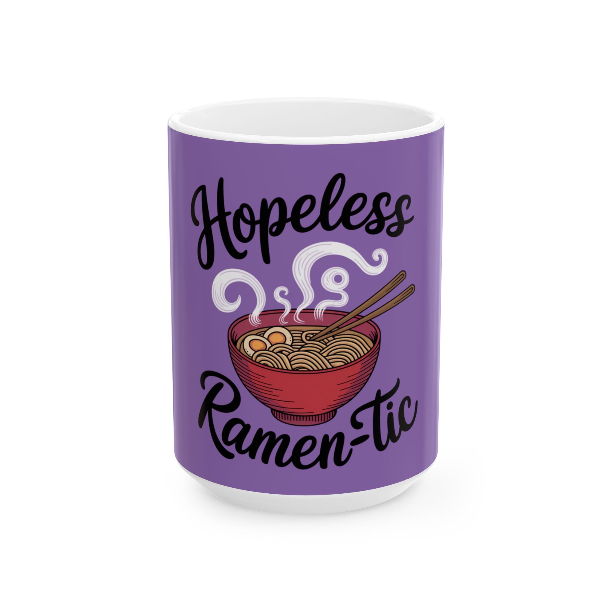 Hopeless Ramentic Mug – Purple Ceramic Coffee Cup (11oz or 15oz Ramen Bowl Design)