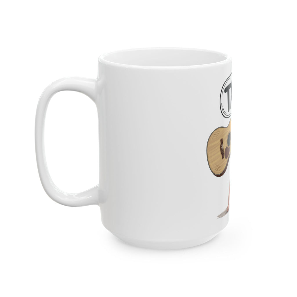 Tar! Acoustic Mug – White Ceramic Coffee Cup (11oz or 15oz Guitar Design)