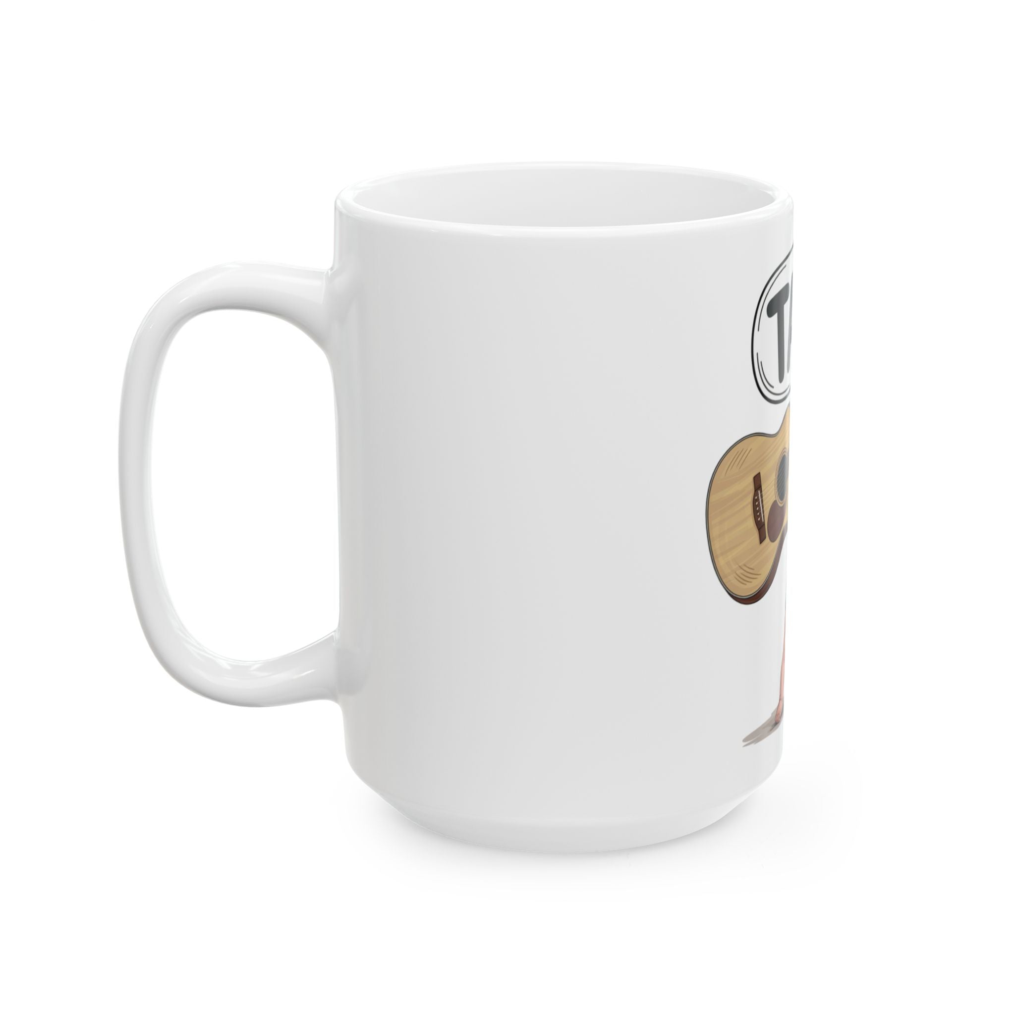 Tar! Acoustic Mug – White Ceramic Coffee Cup (11oz or 15oz Guitar Design)