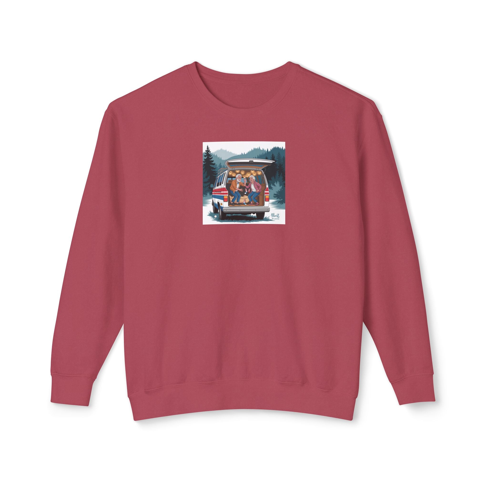 Old Couple Van Life Appalachia Sweatshirt – Comfort Colors 1466 (Blue Jean or Crimson Unisex Mountain Scenic Crewneck)