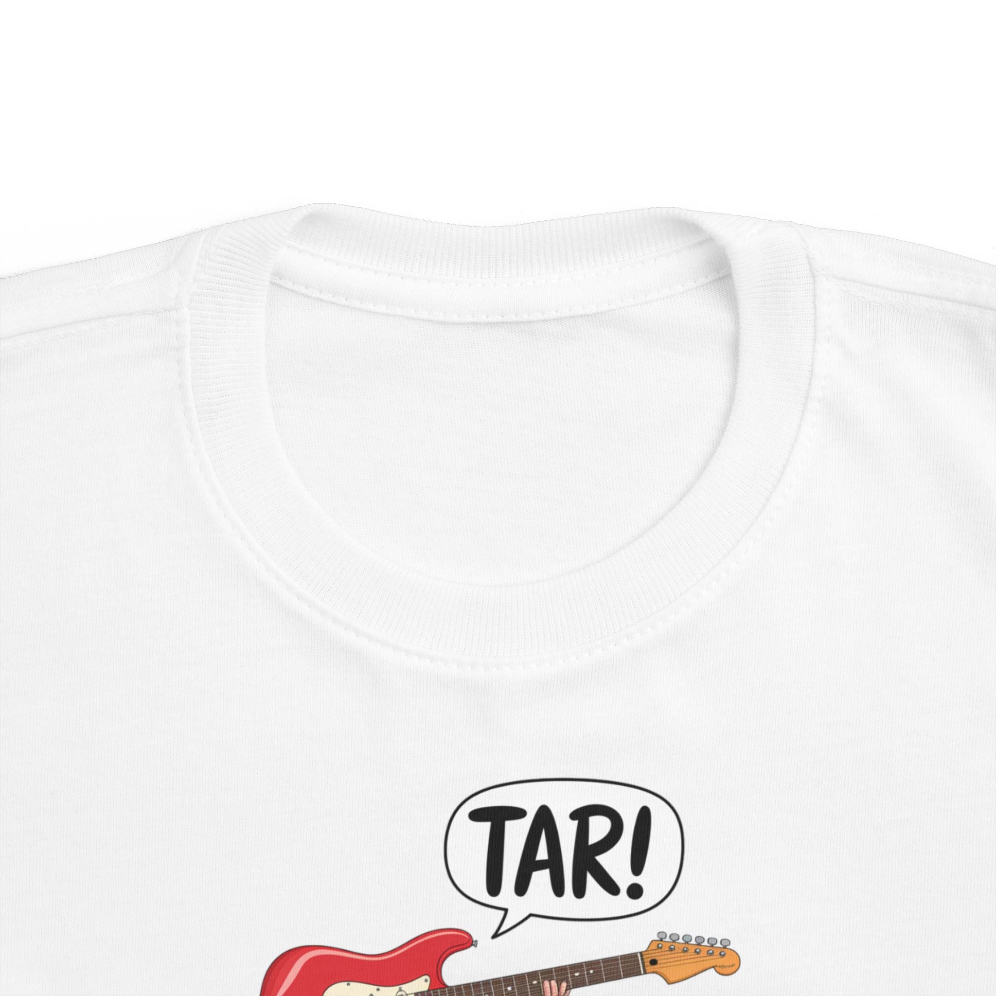 Tar! Electric Toddler Tee – Rabbit Skins 3321 (White Kids Electric Guitar Shirt)