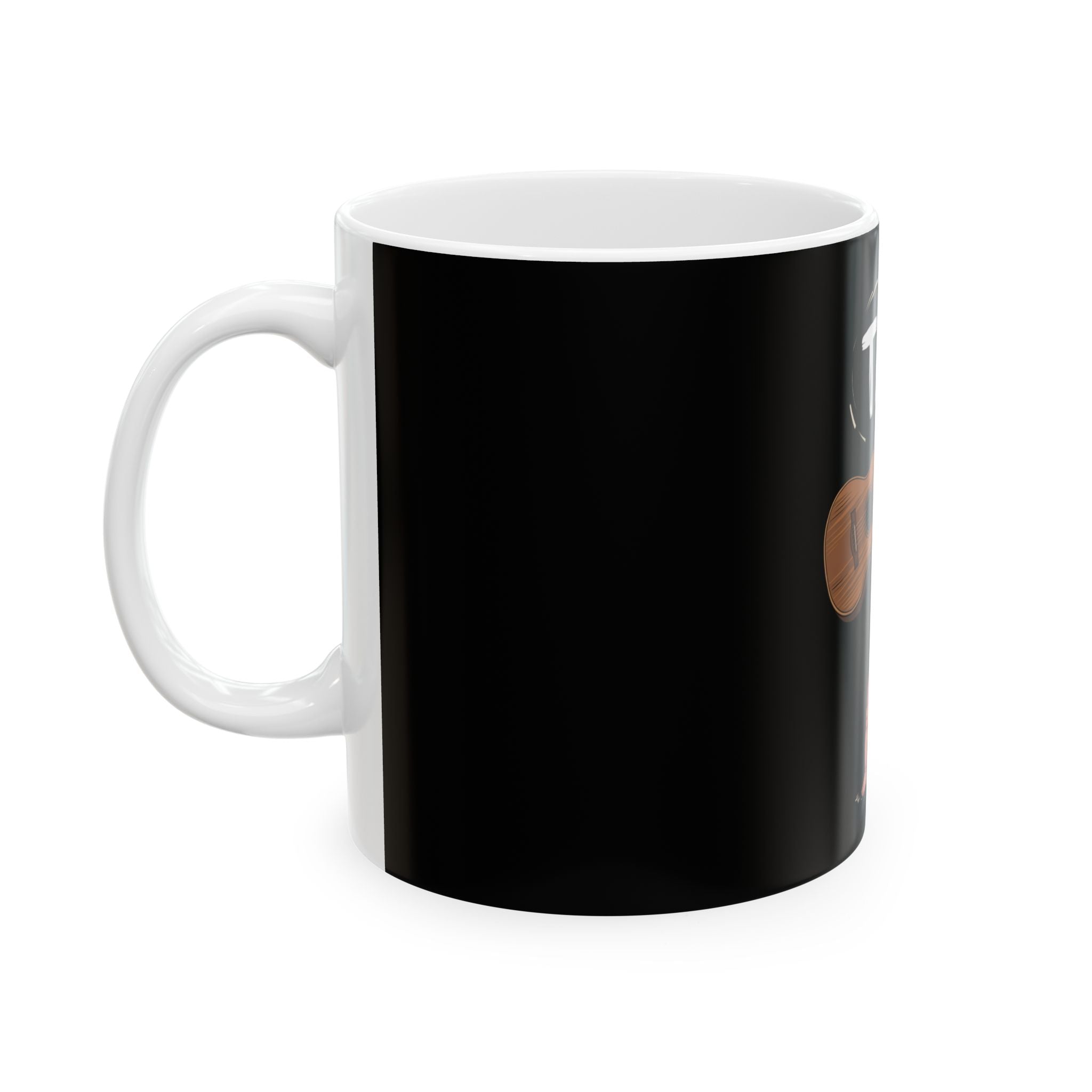 Tar! Acoustic Mug – Black Ceramic Coffee Cup (11oz or 15oz Guitar Design)