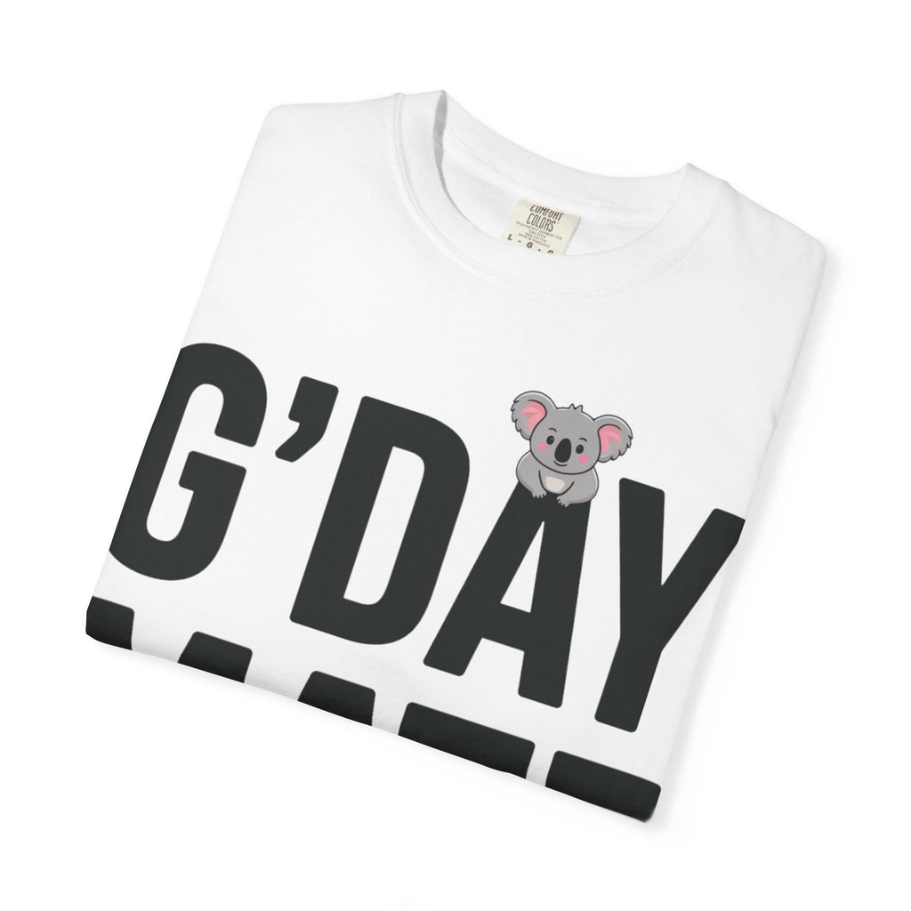 G’DAY MATE Tee – Comfort Colors 1717 (White & Citrus Graphic Shirt)