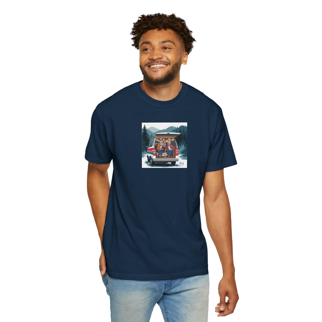 Old Couple Van Life Appalachian Tee – Comfort Colors 1717 (Navy Scenic Mountain Shirt)