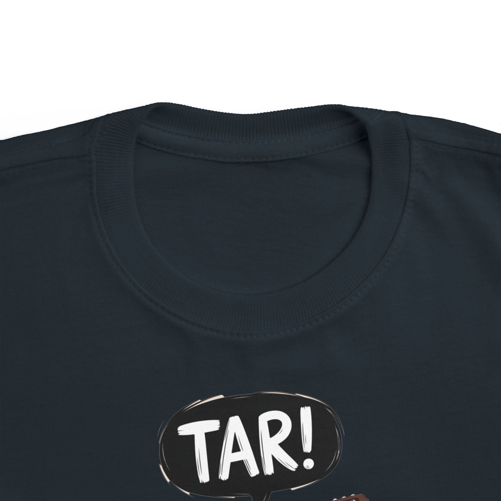 Tar! Acoustic Toddler Tee – Rabbit Skins 3321 (Black or Black Leopard Kids Guitar Shirt)