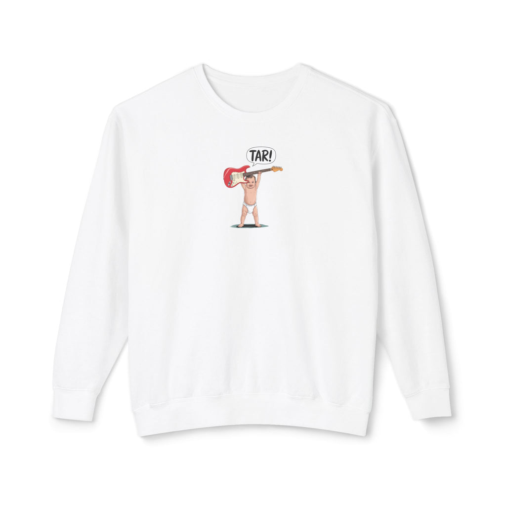 Tar! Electric Sweatshirt – Comfort Colors 1466 (White Unisex Electric Guitar Crewneck)