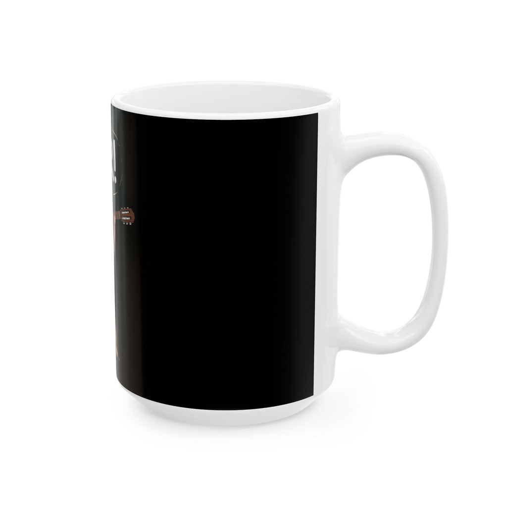 Tar! Acoustic Mug – Black Ceramic Coffee Cup (11oz or 15oz Guitar Design)