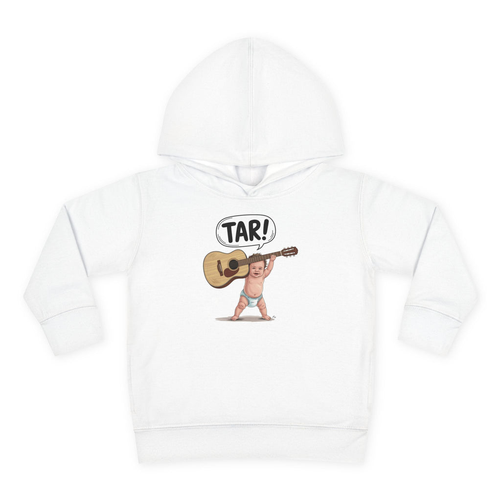 Tar! Acoustic Toddler Hoodie – Rabbit Skins 33226 (White Kids Guitar Sweatshirt)