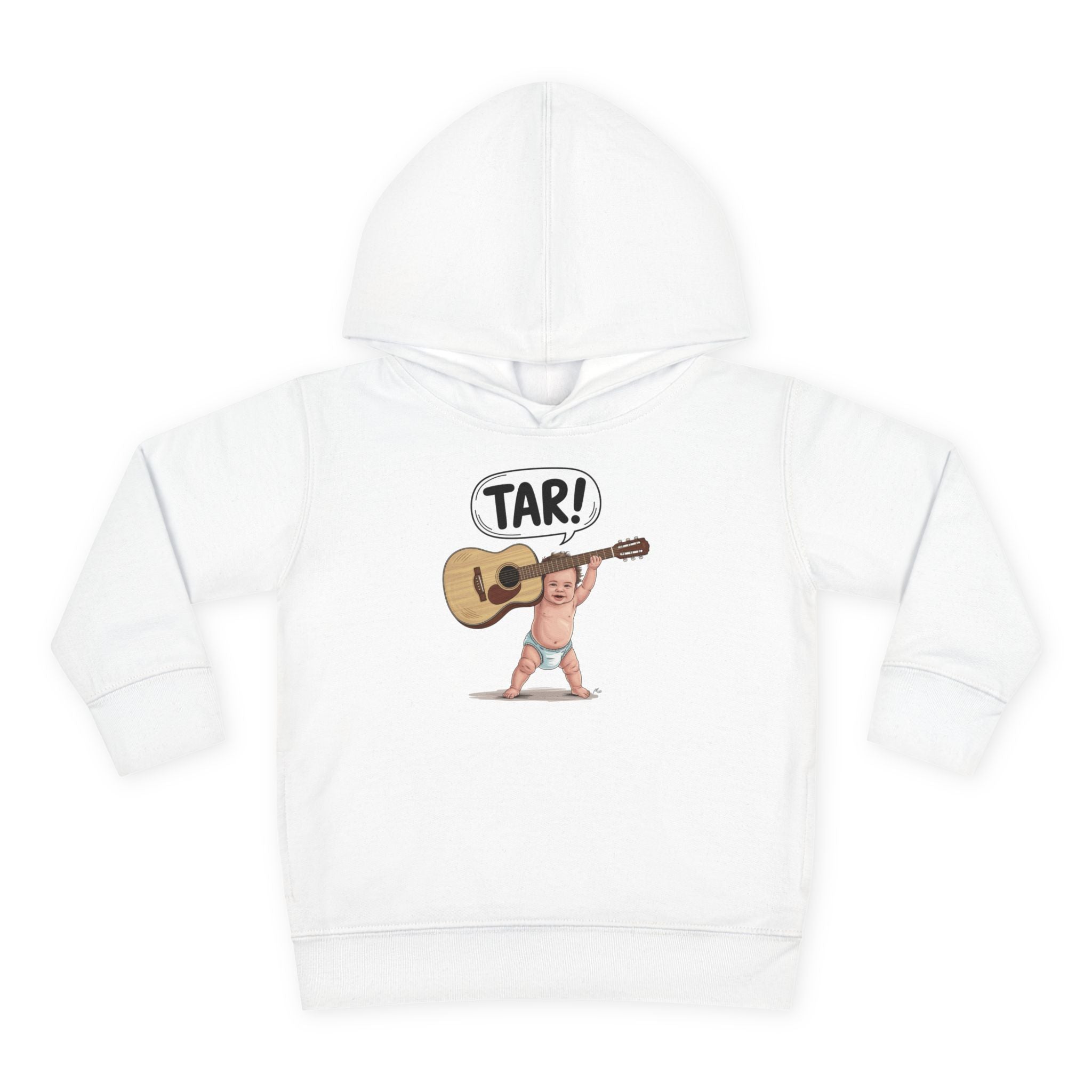 Tar! Acoustic Toddler Hoodie – Rabbit Skins 33226 (White Kids Guitar Sweatshirt)