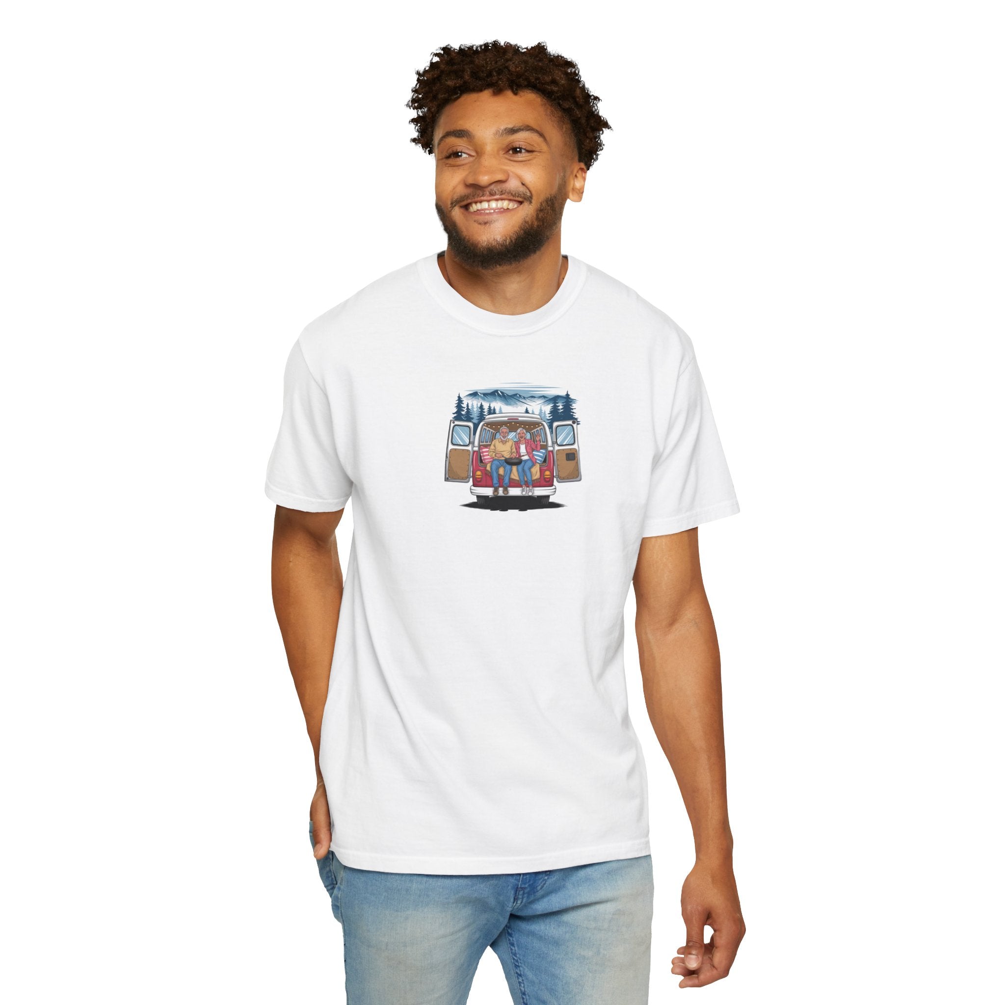 Old Couple Van Life Appalachian Tee – Comfort Colors 1717 (White Scenic Mountain Shirt)