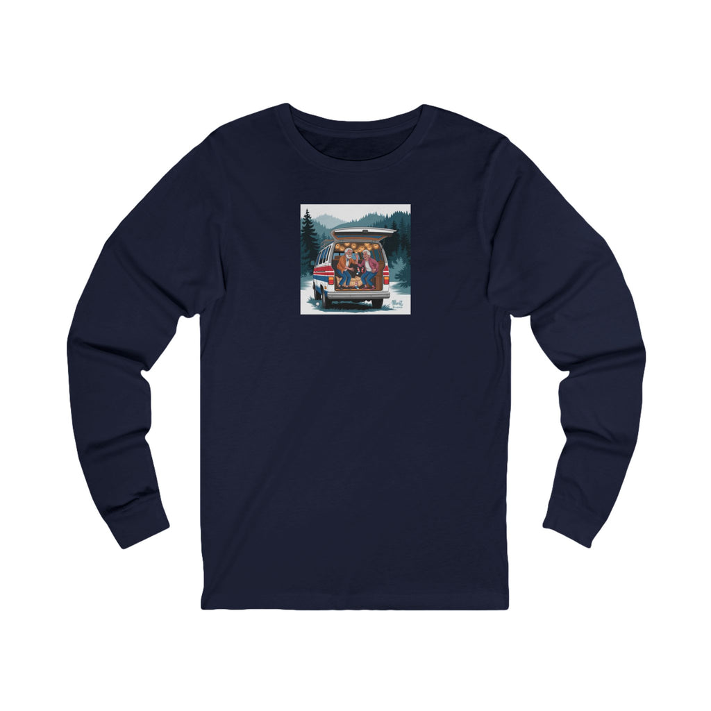 Old Couple Van Life Appalachia Long Sleeve Tee – Bella+Canvas 3501 (Navy Unisex Mountain Scenic Shirt)