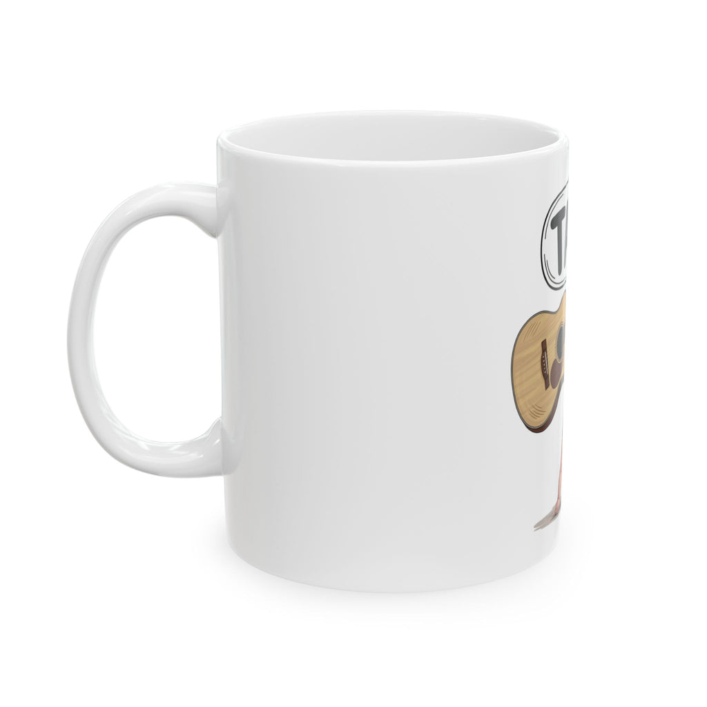 Tar! Acoustic Mug – White Ceramic Coffee Cup (11oz or 15oz Guitar Design)