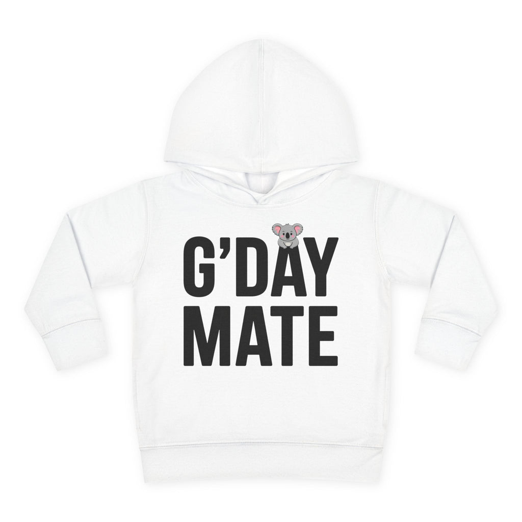 G’DAY MATE Toddler Hoodie – Rabbit Skins 33226 (White or Red Kids Sweatshirt)
