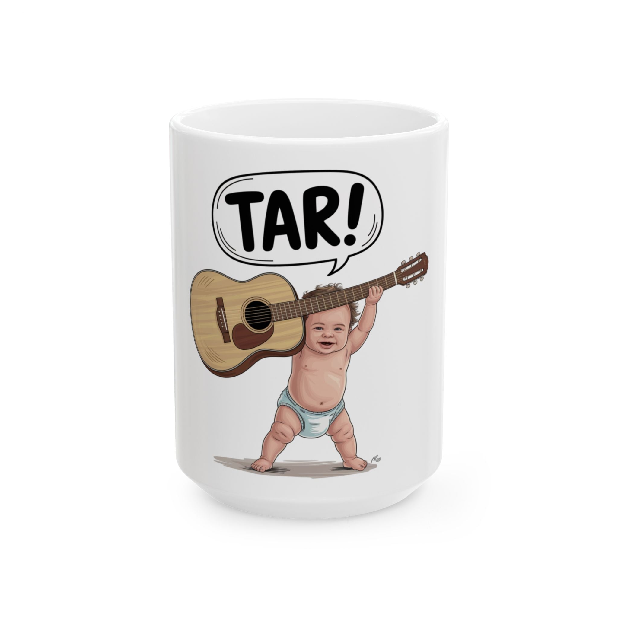 Tar! Acoustic Mug – White Ceramic Coffee Cup (11oz or 15oz Guitar Design)