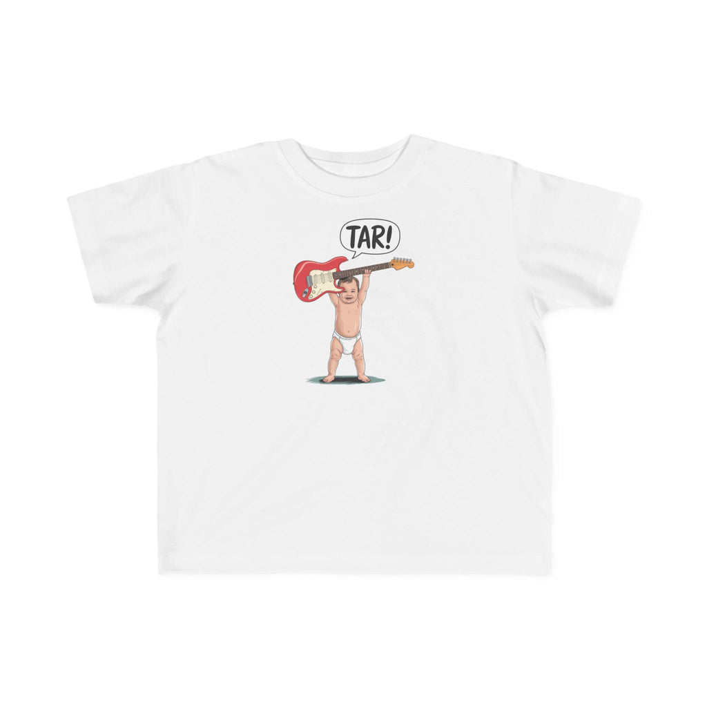 Tar! Electric Toddler Tee – Rabbit Skins 3321 (White Kids Electric Guitar Shirt)