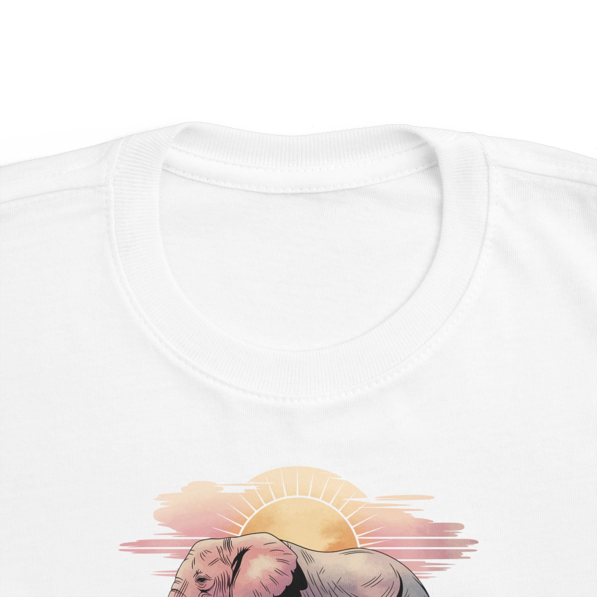 Elephant Watercolor Toddler Tee – Rabbit Skins 3321 (White Kids Nature Shirt)