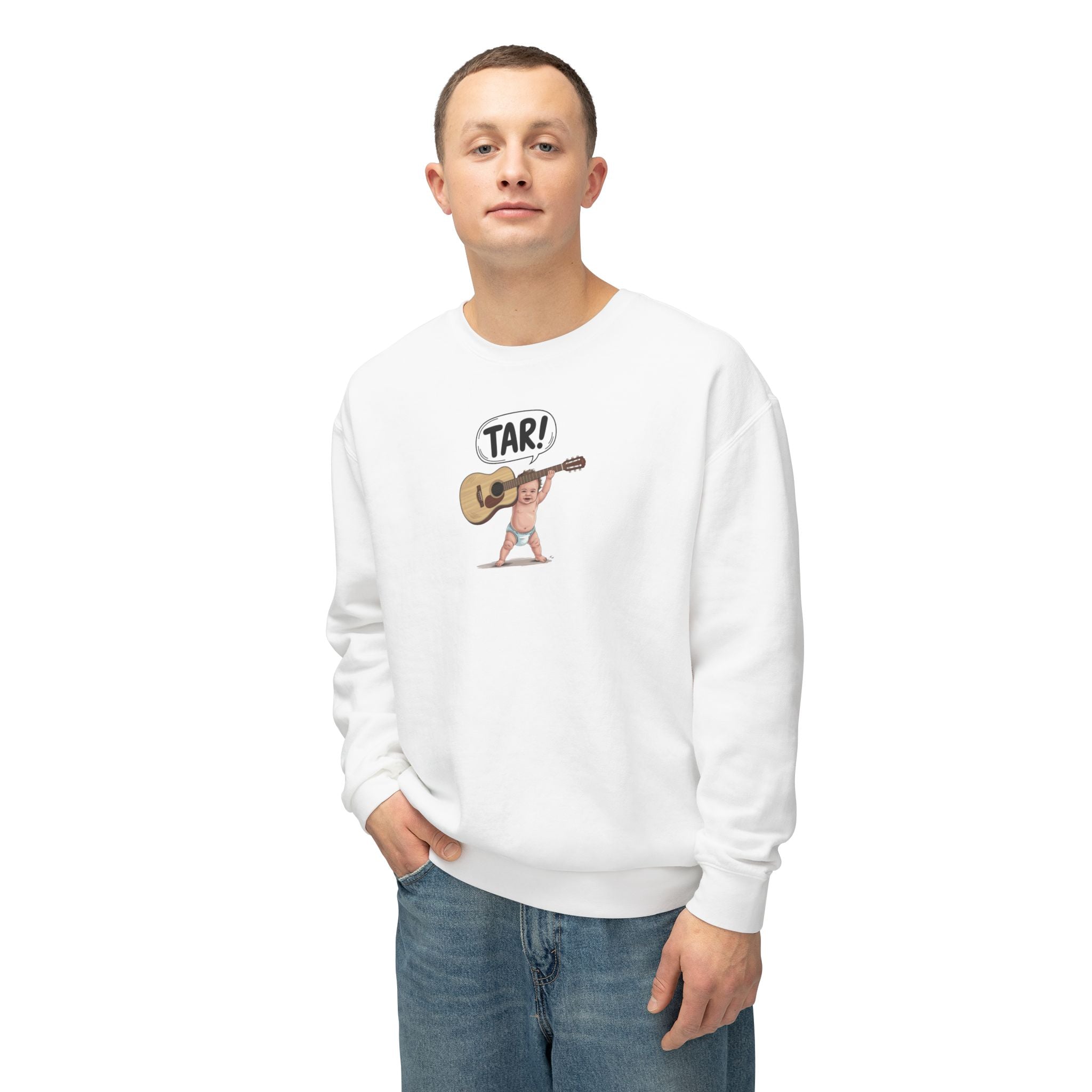 Tar! Acoustic Sweatshirt – Comfort Colors 1466 (White Unisex Guitar Crewneck)
