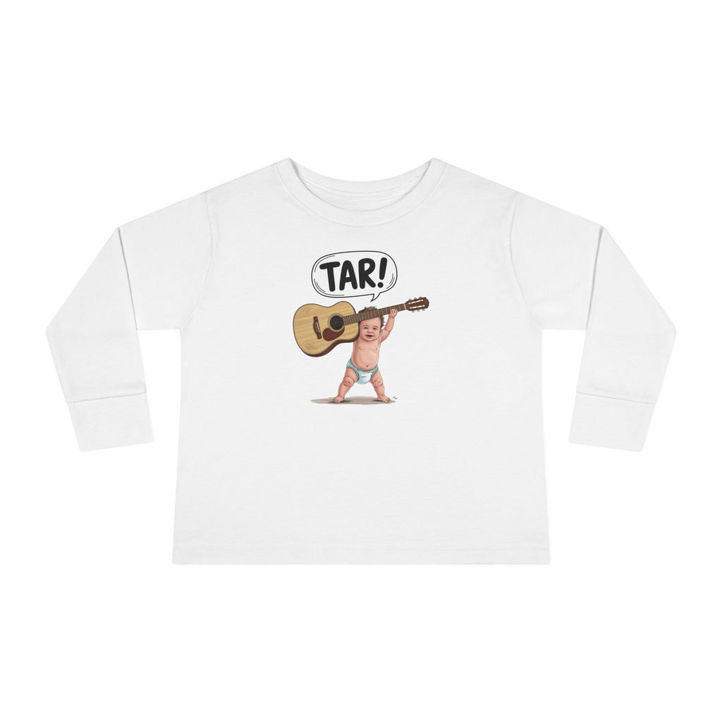 Tar! Acoustic Toddler Long Sleeve – Rabbit Skins 3302 (White Kids Guitar Shirt)