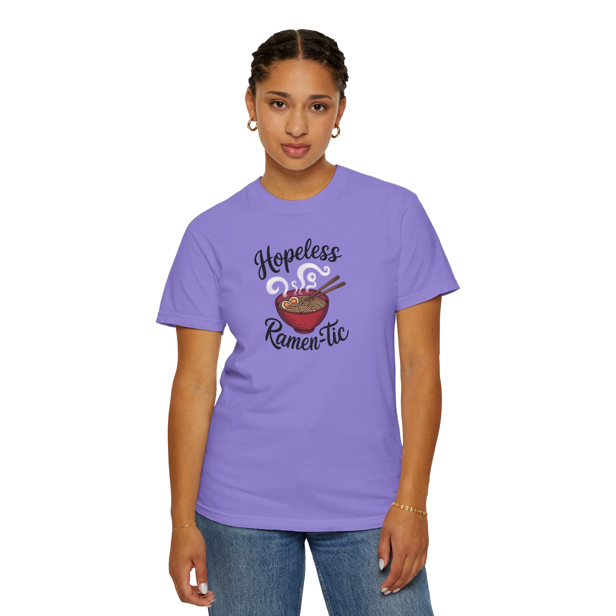 Hopeless Ramen-tic Tee – Comfort Colors 1717 (Purple Graphic Shirt)