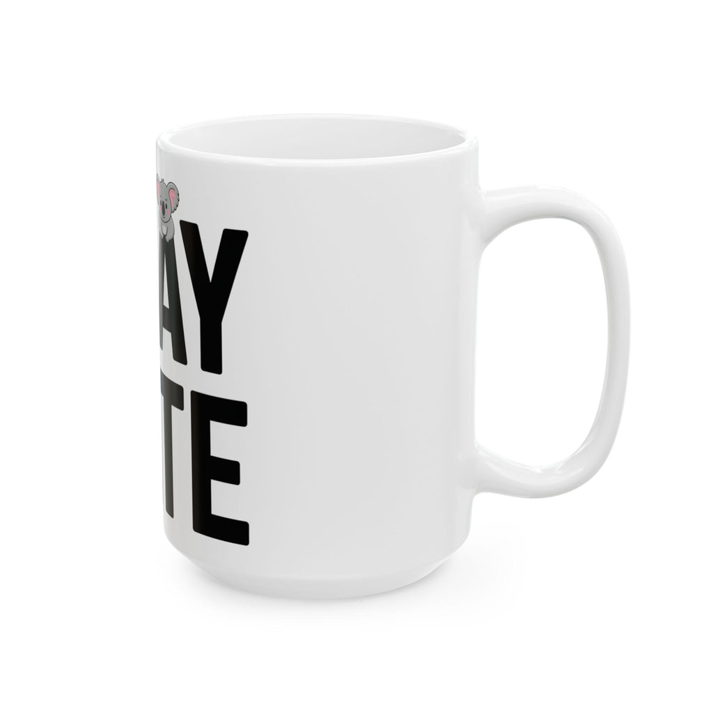 G’DAY MATE Mug – White Ceramic Coffee Cup (11oz or 15oz Greeting Design)