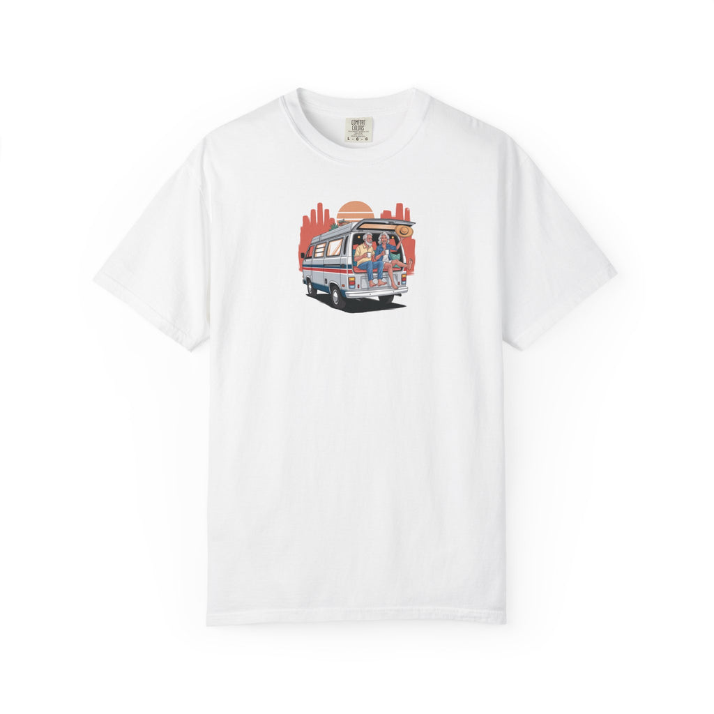 Old Couple Van Life Desert Tee – Comfort Colors 1717 (White Scenic Desert Shirt)