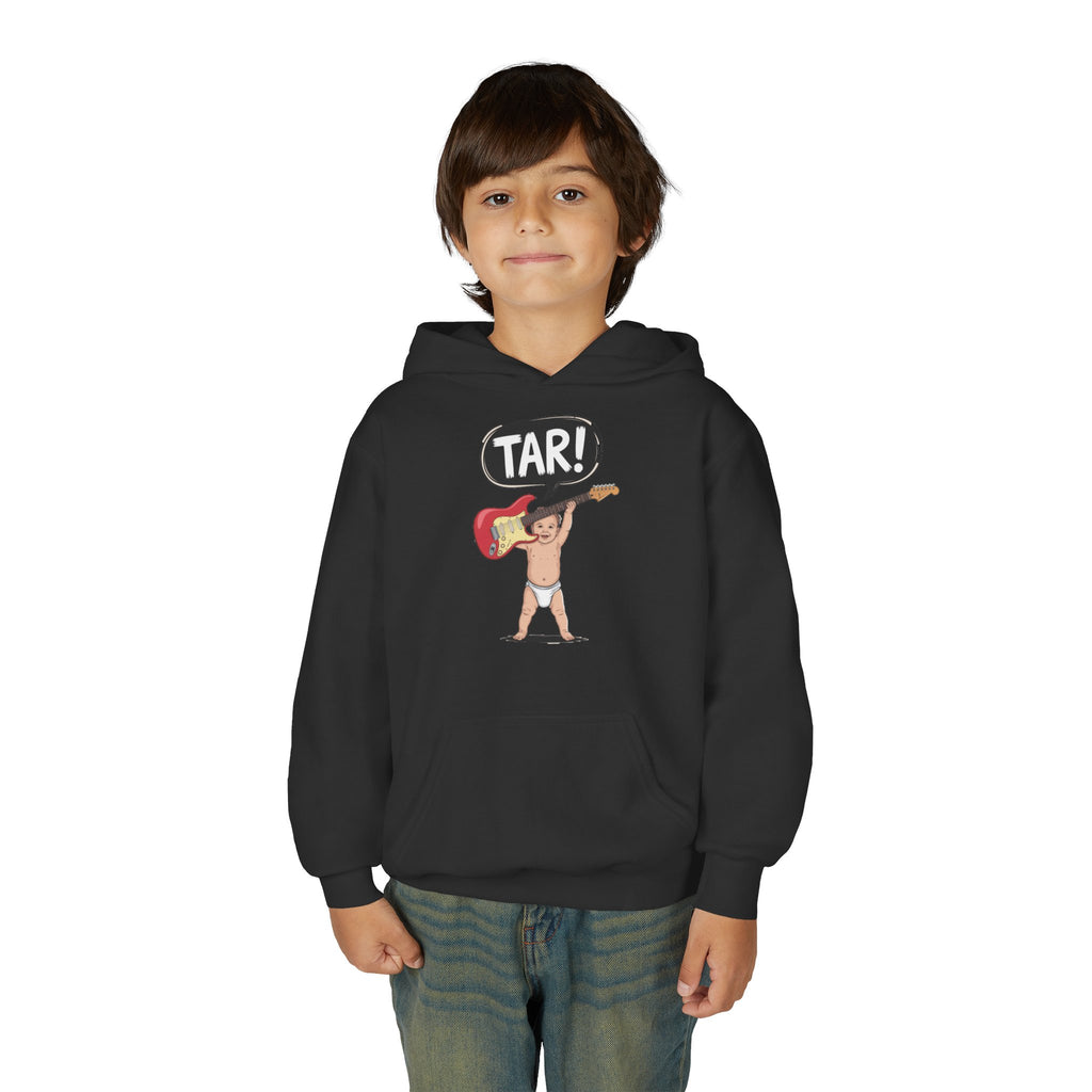 Tar! Electric Youth Hoodie – Gildan 18500B (Black Kids Electric Guitar Sweatshirt)