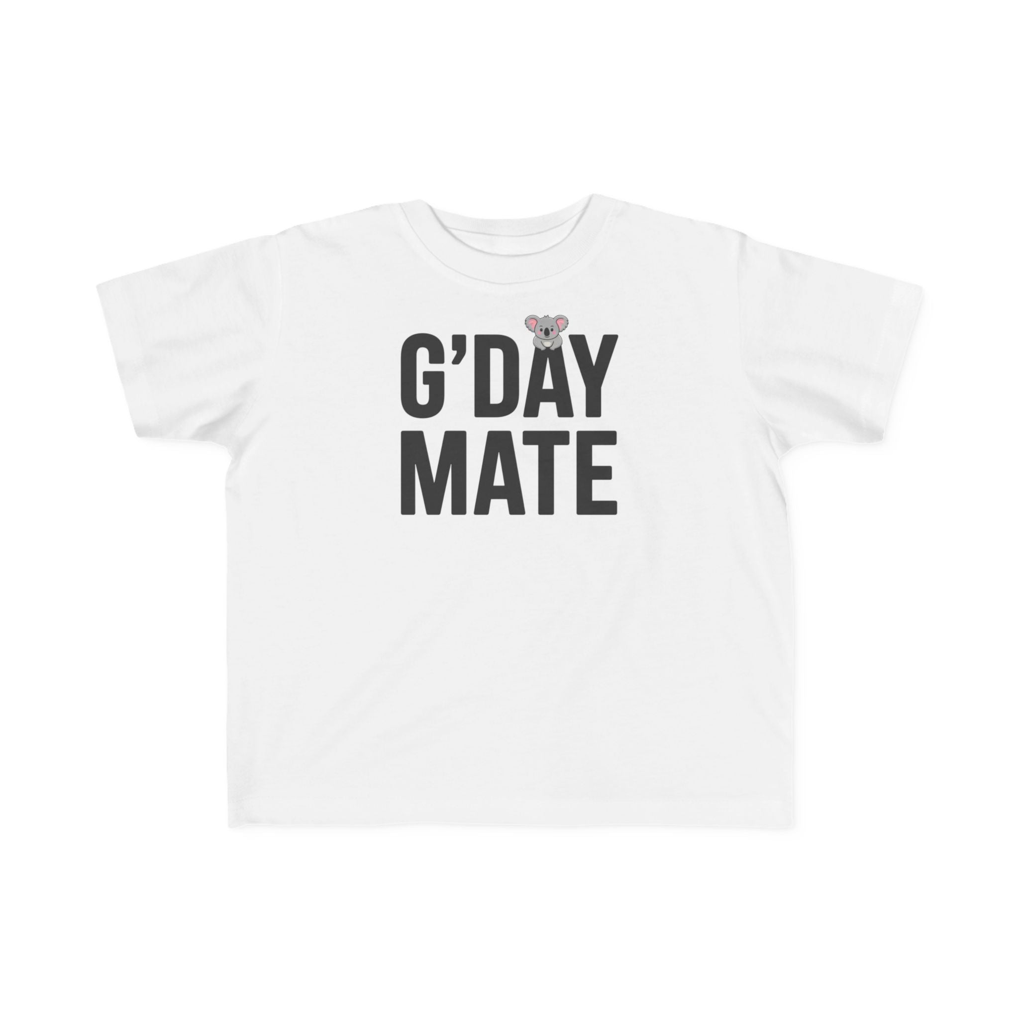 G’DAY MATE Toddler Tee – Rabbit Skins 3321 (White or Yellow Kids Shirt)