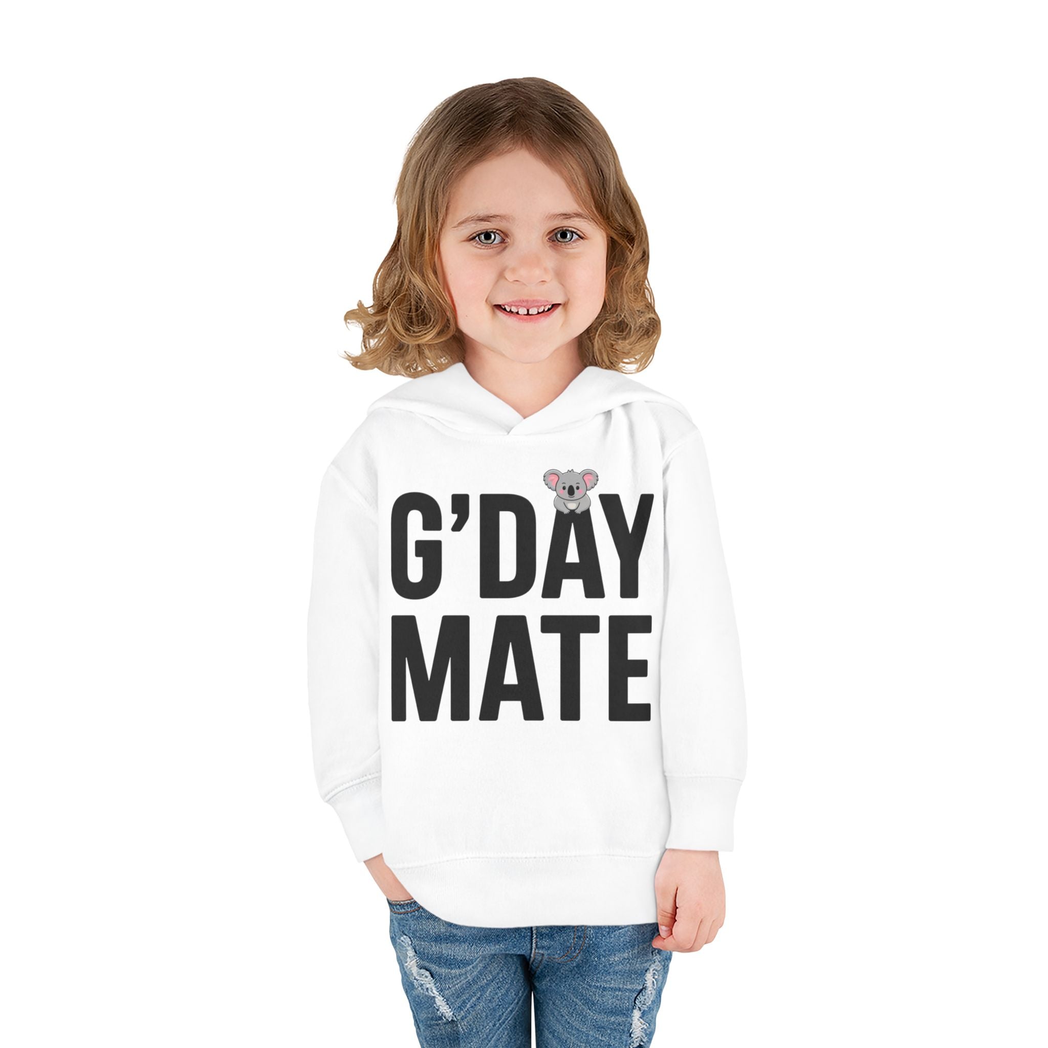 G’DAY MATE Toddler Hoodie – Rabbit Skins 33226 (White or Red Kids Sweatshirt)