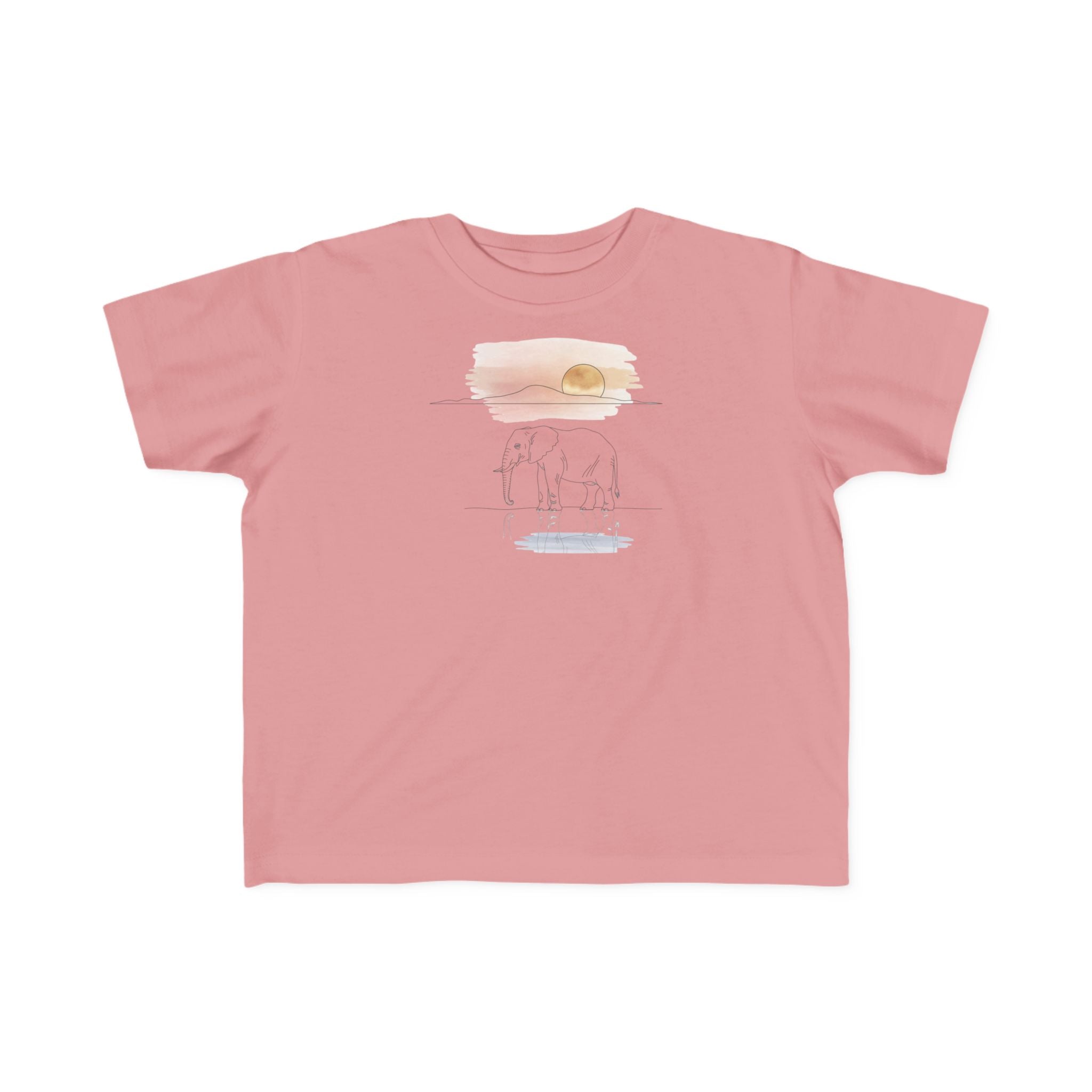 Elephant Watercolor Toddler Tee – Rabbit Skins 3321 (Mauvelous Pink Kids Nature Shirt)