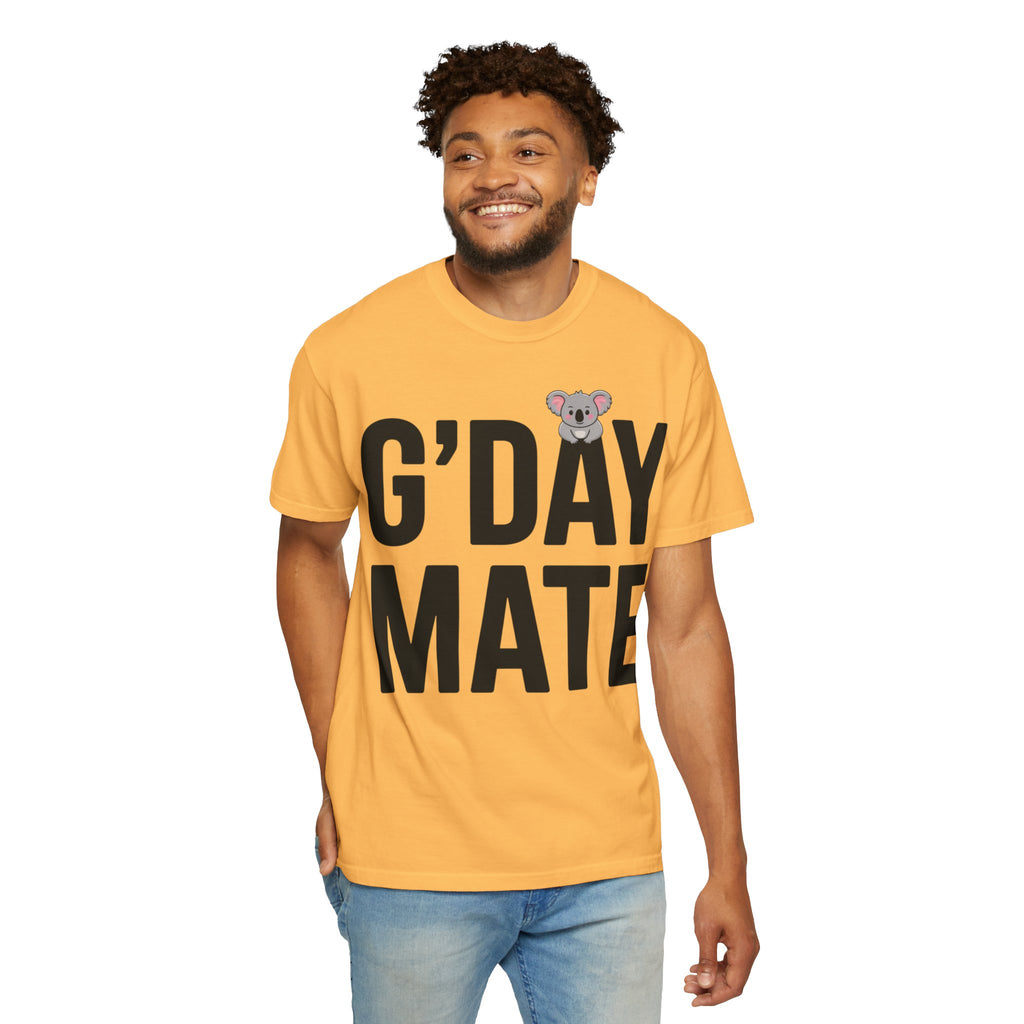 G’DAY MATE Tee – Comfort Colors 1717 (White & Citrus Graphic Shirt)