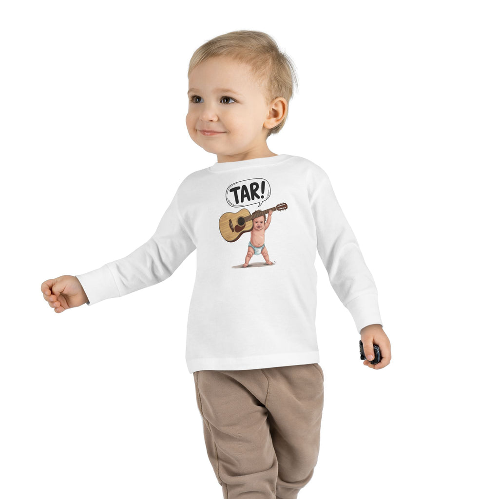 Tar! Acoustic Toddler Long Sleeve – Rabbit Skins 3302 (White Kids Guitar Shirt)