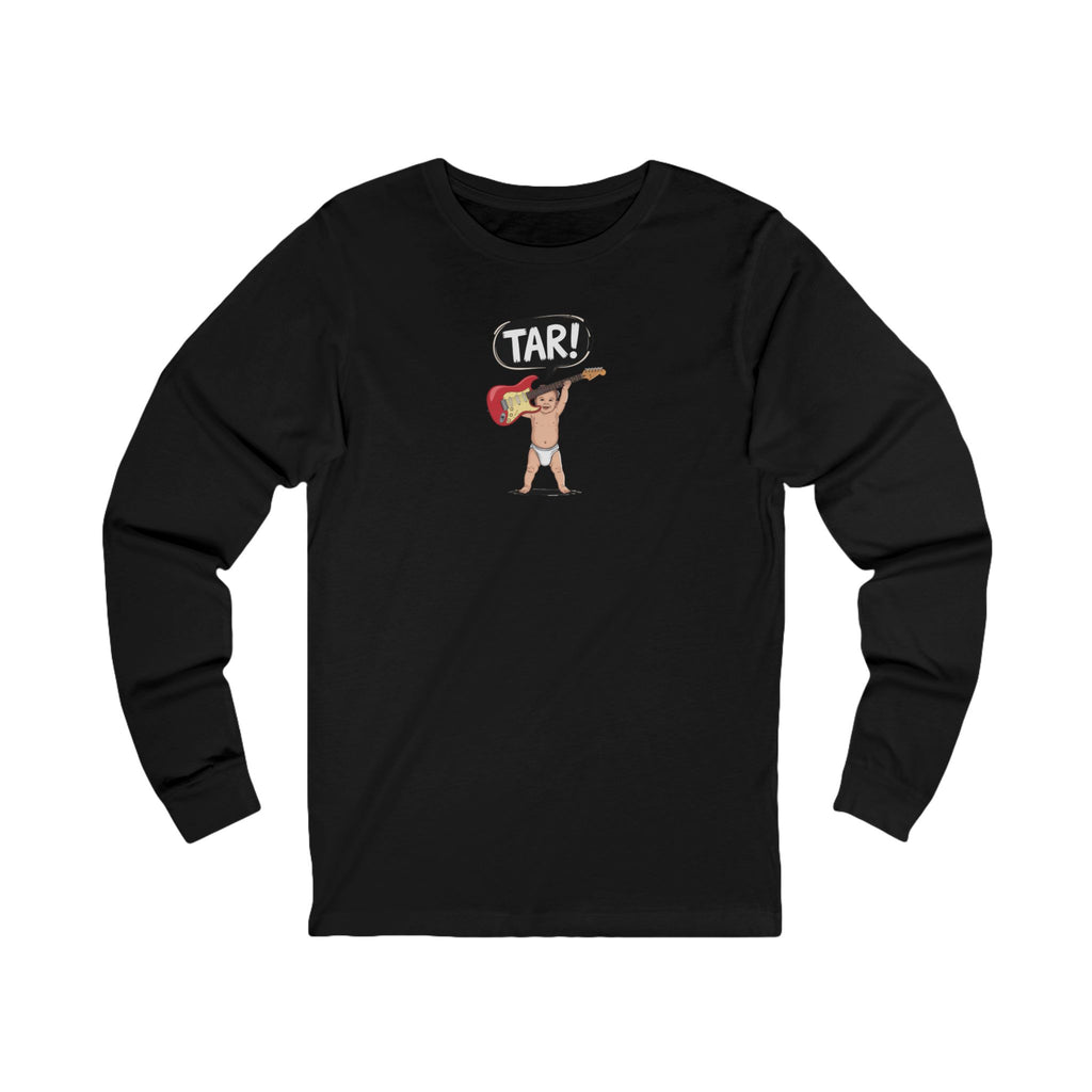 Tar! Electric Long Sleeve Tee – Bella+Canvas 3501 (Black Unisex Electric Guitar Shirt)