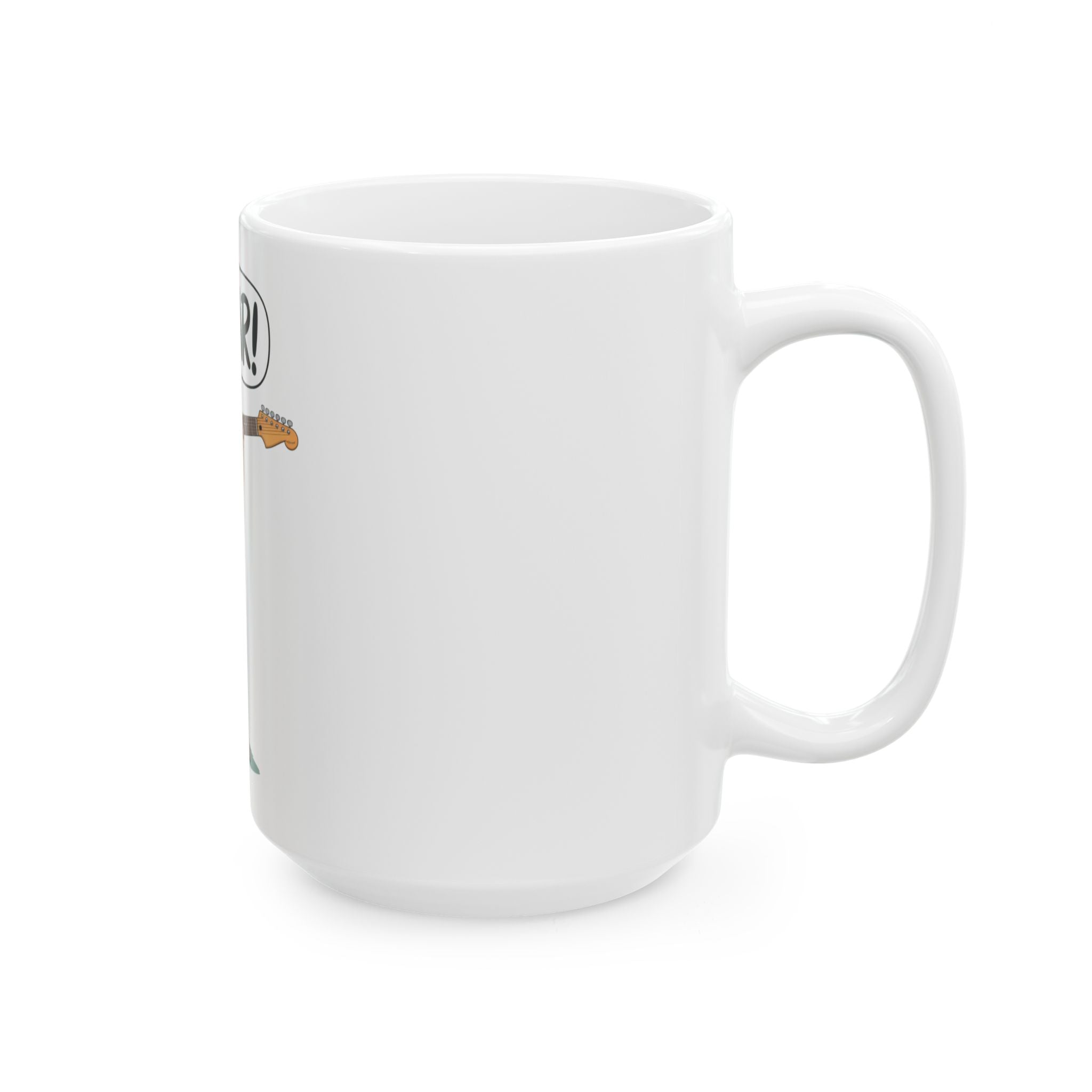 Tar! Electric Mug – White Ceramic Coffee Cup (11oz or 15oz Electric Guitar Design)