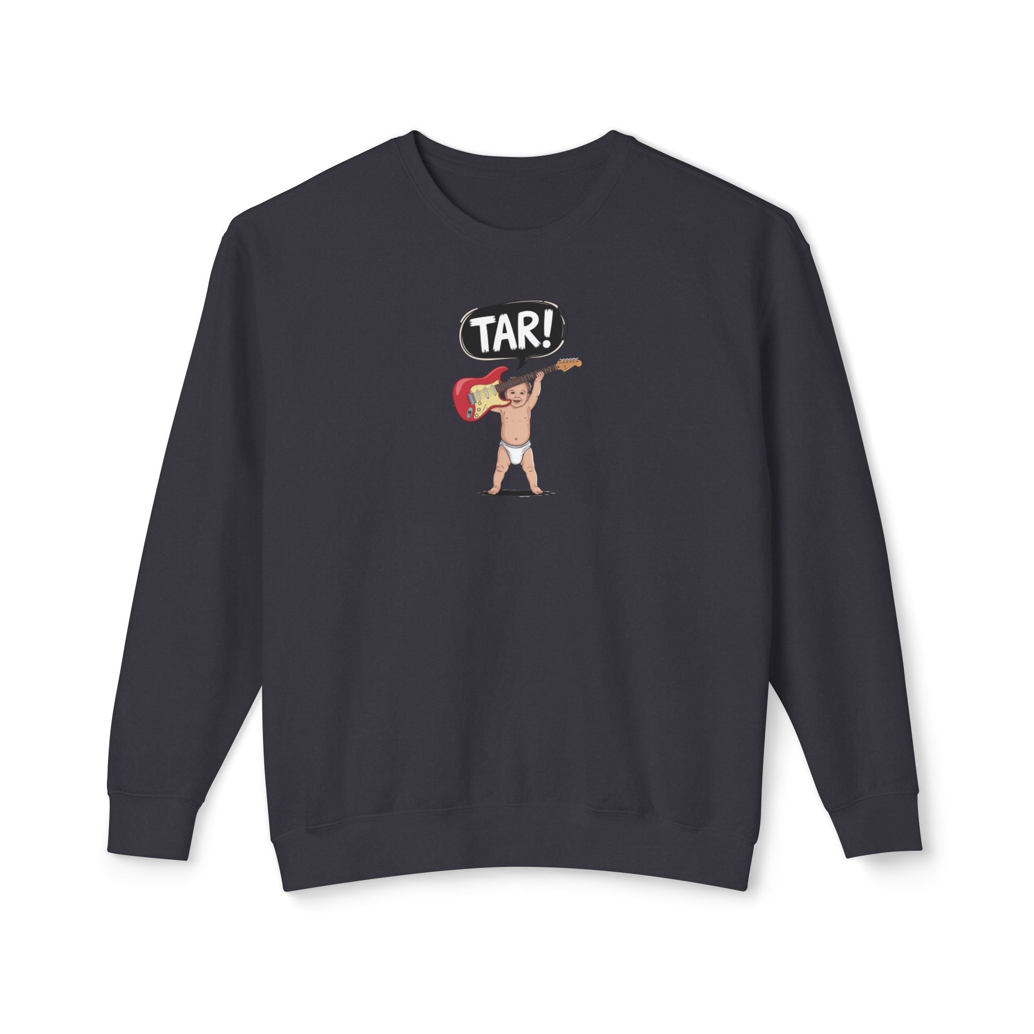 Tar! Electric Sweatshirt – Comfort Colors 1466 (Black Unisex Electric Guitar Crewneck)