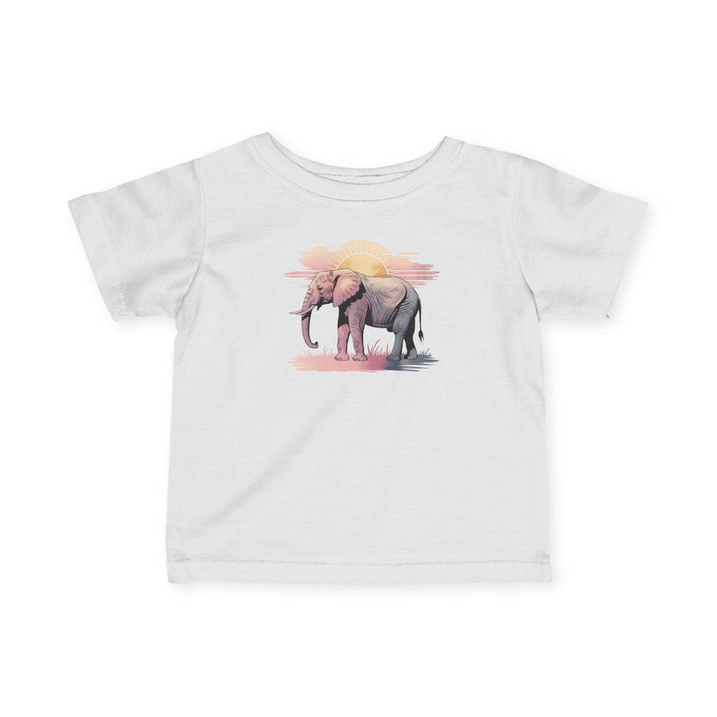 Elephant Watercolor Infant Tee – Rabbit Skins 3322 (White Baby Nature Shirt)