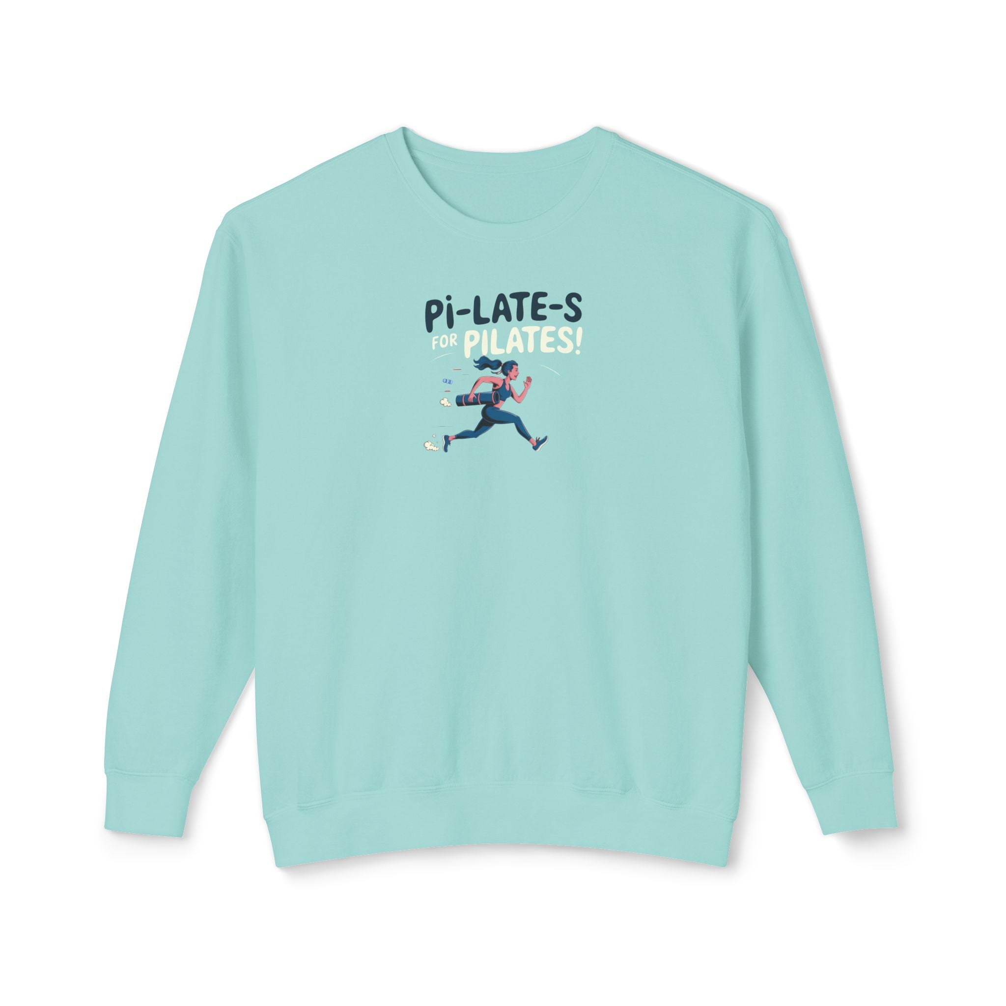 Pi-LATE-s for Pilates Sweatshirt – Comfort Colors 1466 (Chalky Mint Unisex Pilates Crewneck)