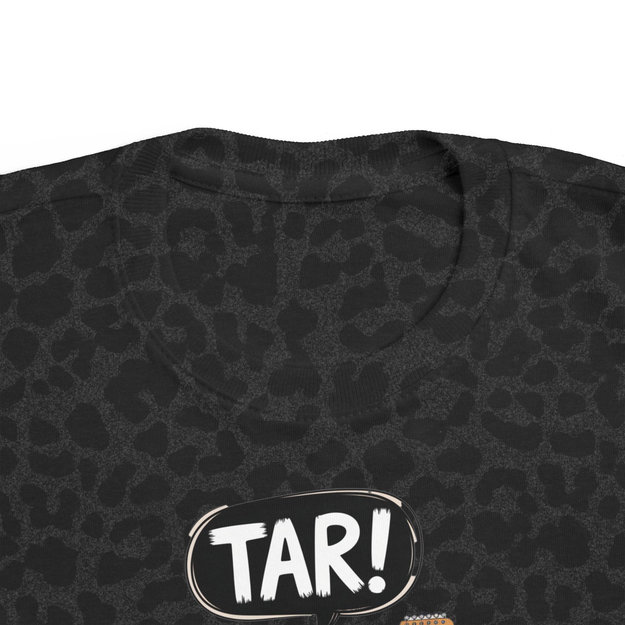 Tar! Electric Toddler Tee – Rabbit Skins 3321 (Black or Black Leopard Kids Electric Guitar Shirt)