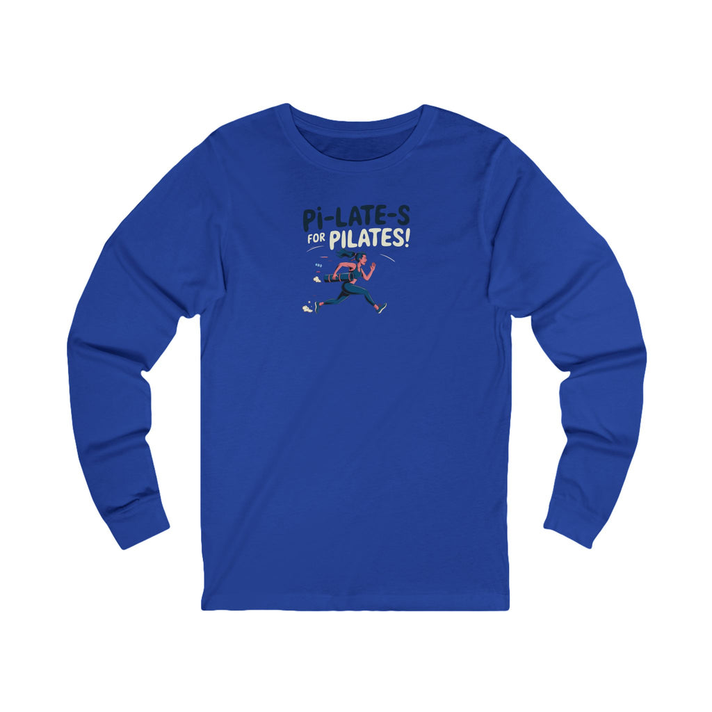Pi-LATE-s for Pilates Long Sleeve Tee – Bella+Canvas 3501 (True Royal Unisex Pilates Shirt)