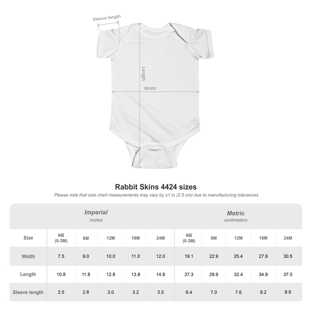 Tar! Acoustic Infant Bodysuit – Rabbit Skins 4424 (White Baby Guitar One-Piece)