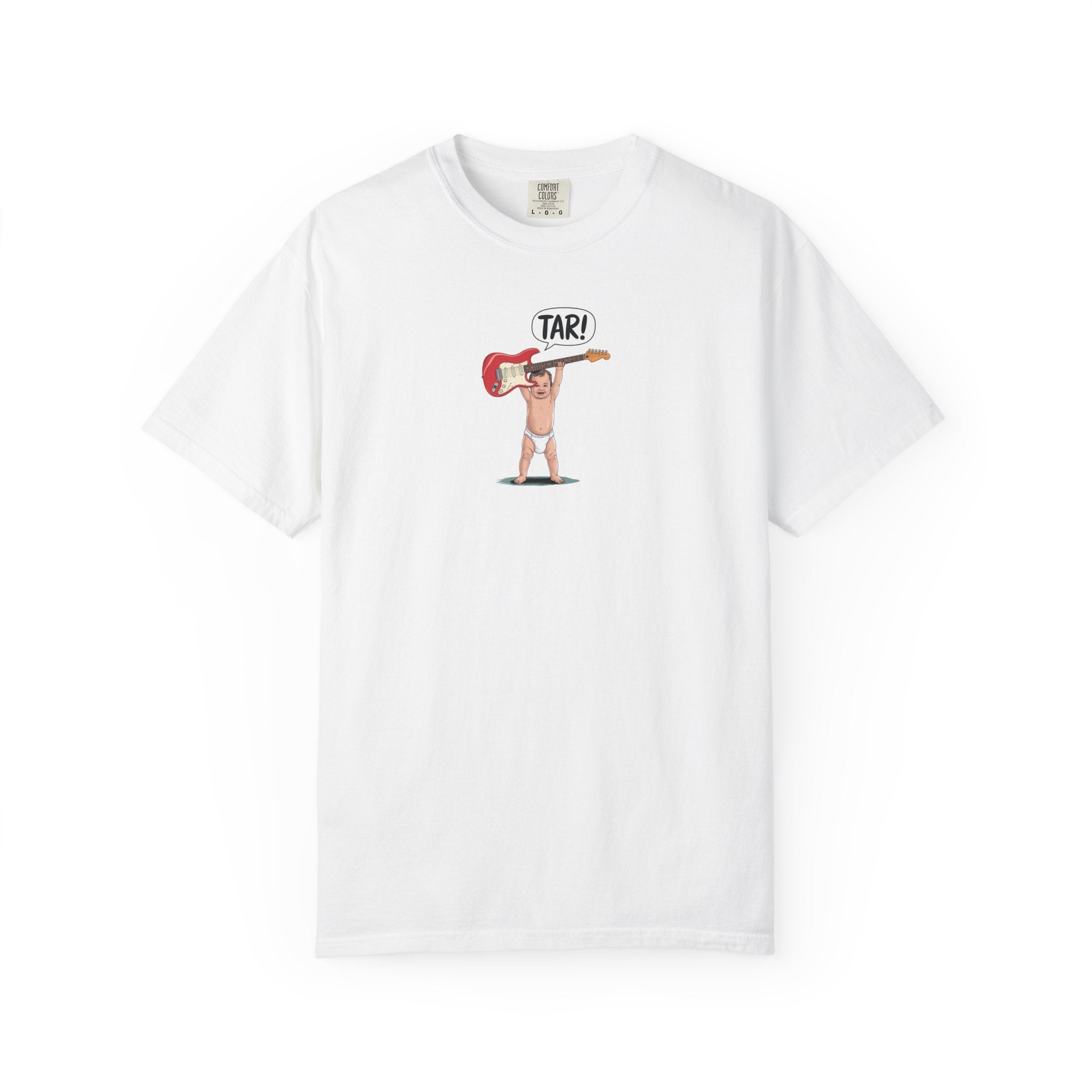 Tar! Electric Guitar Tee – Comfort Colors 1717 (White Toddler Guitar Graphic Shirt)