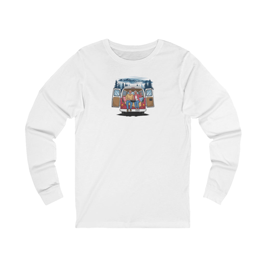 Old Couple Van Life Appalachia Long Sleeve Tee – Bella+Canvas 3501 (White Unisex Mountain Scenic Shirt)
