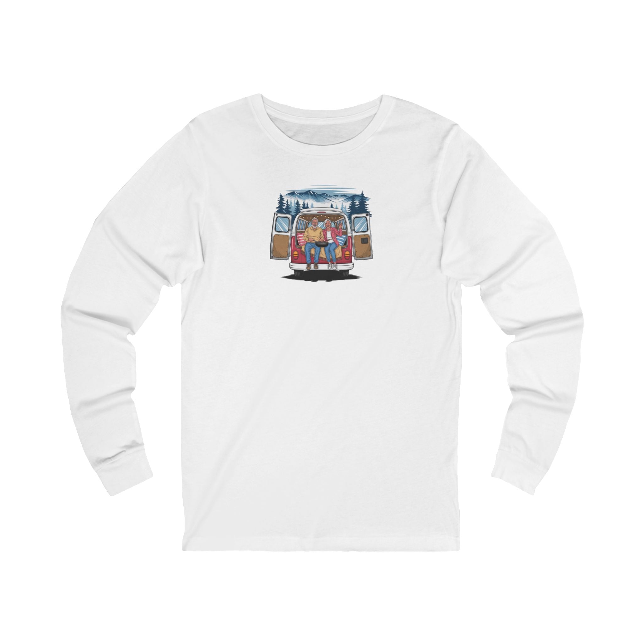 Old Couple Van Life Appalachia Long Sleeve Tee – Bella+Canvas 3501 (White Unisex Mountain Scenic Shirt)