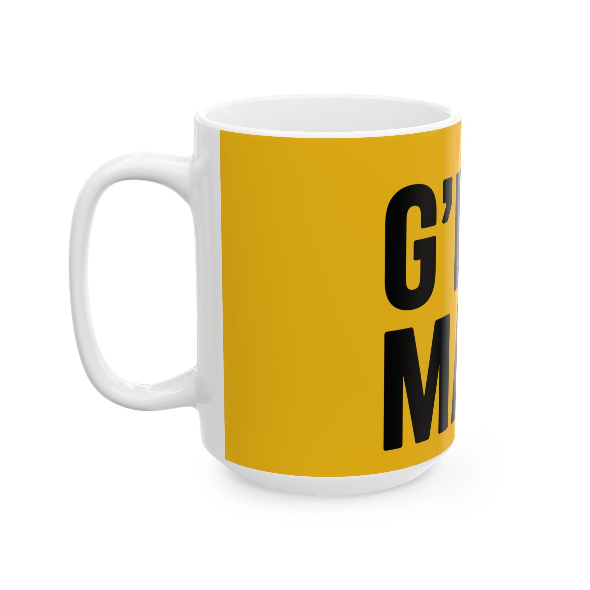G’DAY MATE Mug – Yellow Ceramic Coffee Cup (11oz or 15oz Greeting Design)