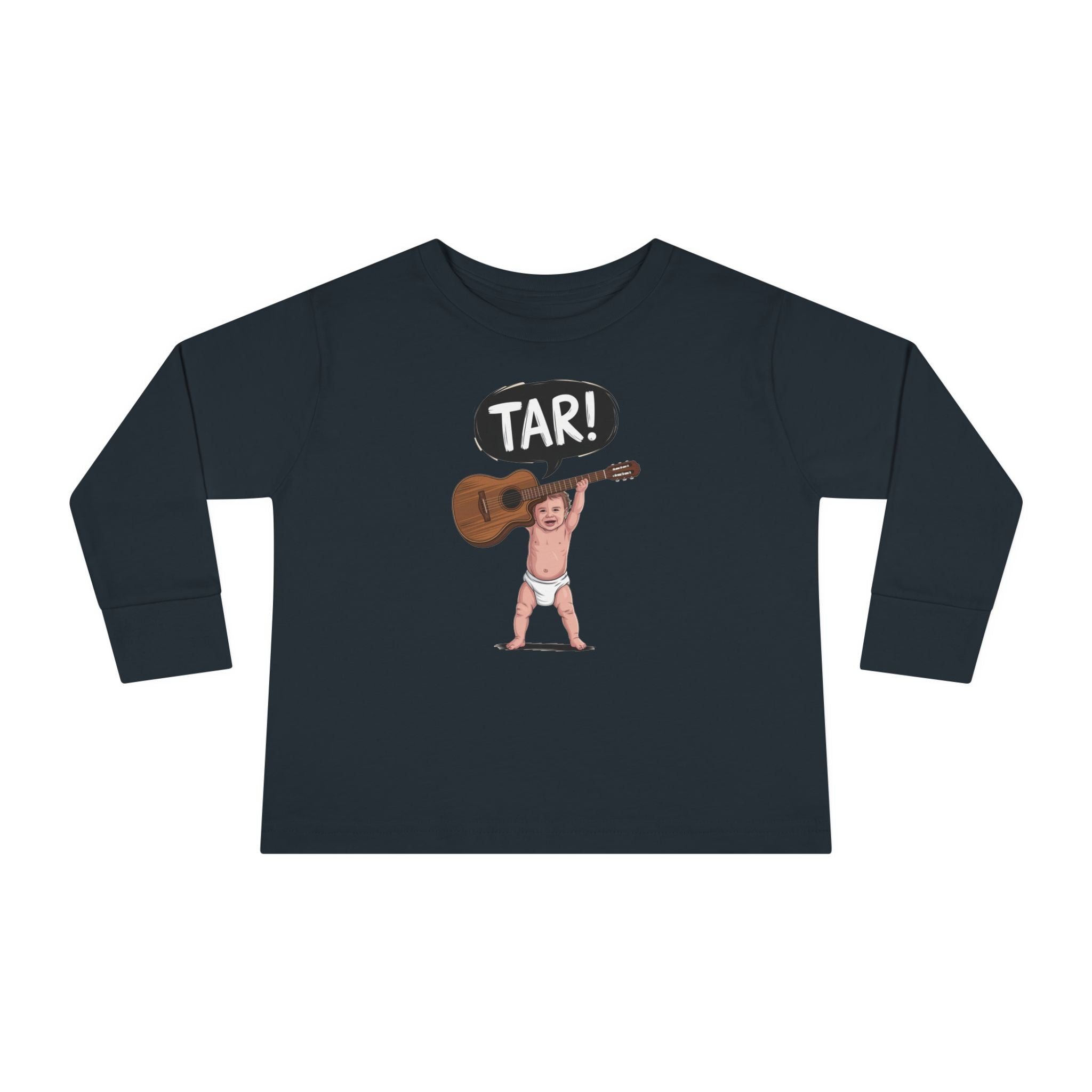 Tar! Acoustic Toddler Long Sleeve – Rabbit Skins 3302 (Black Kids Guitar Shirt)