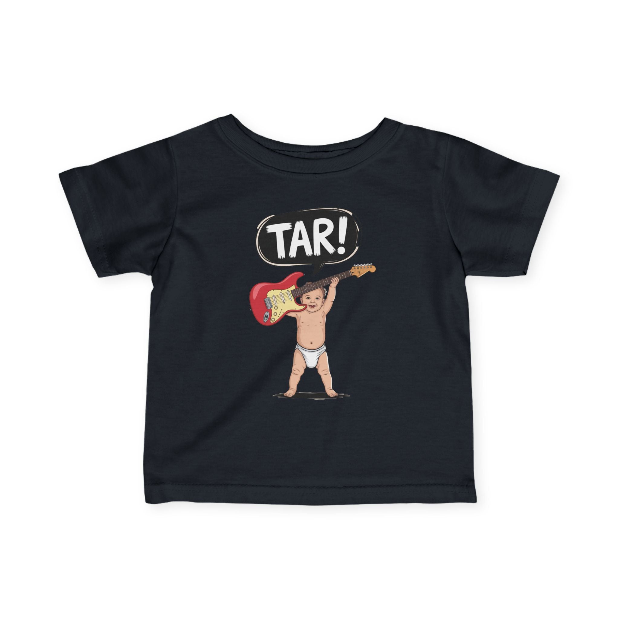 Tar! Electric Infant Tee – Rabbit Skins 3322 (Black Baby Electric Guitar Shirt)