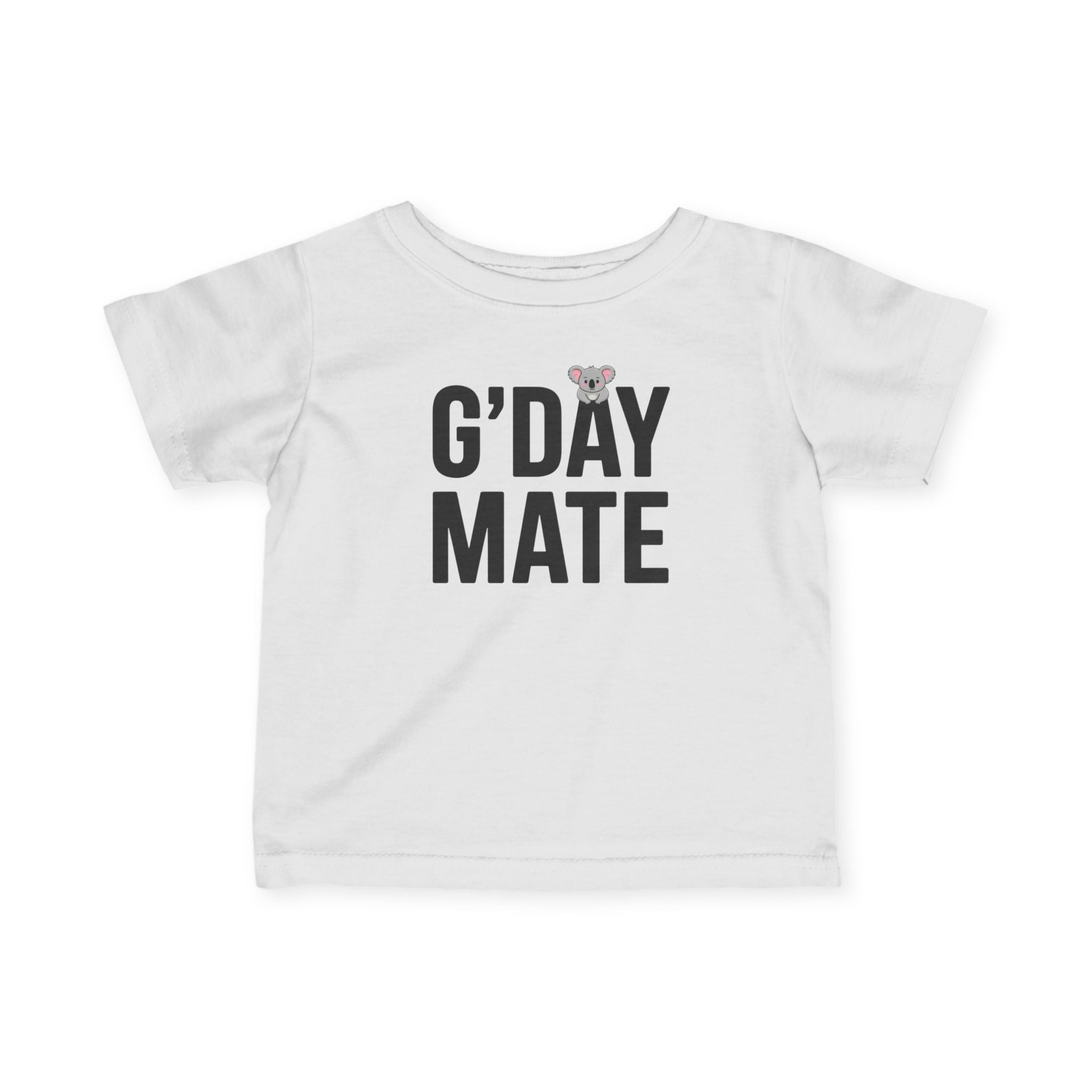 G’DAY MATE Infant Tee – Rabbit Skins 3322 (White or Butter Baby Shirt
