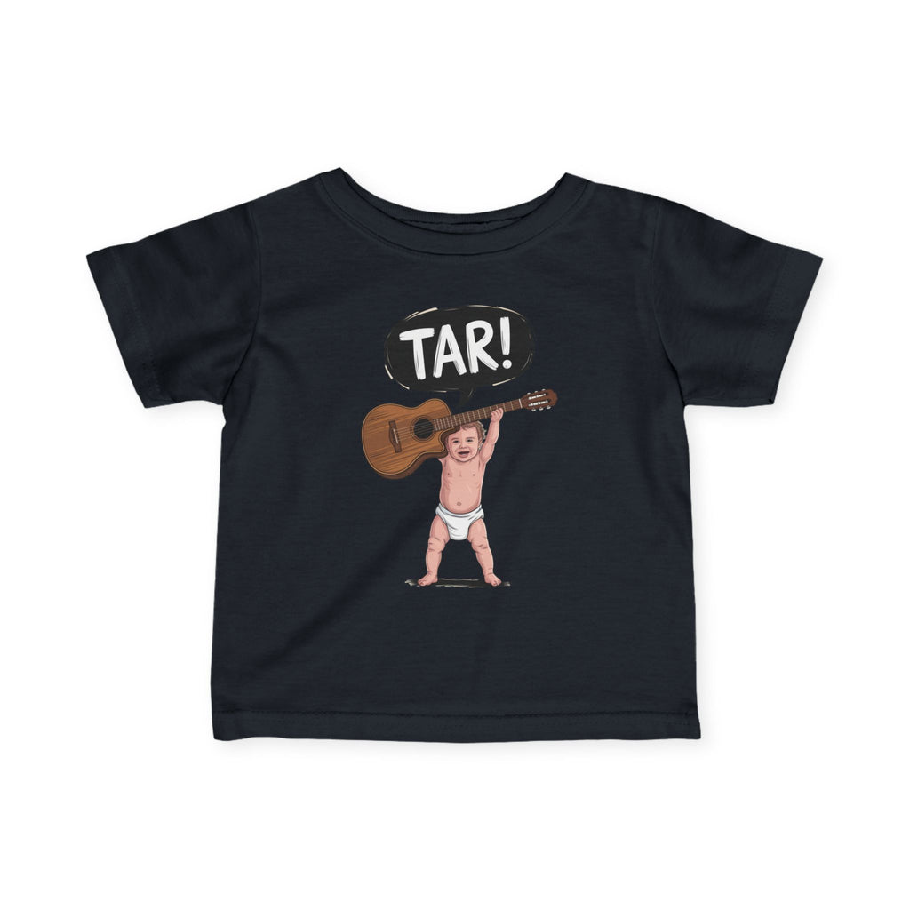 Tar! Acoustic Infant Tee – Rabbit Skins 3322 (Black Baby Guitar Shirt)