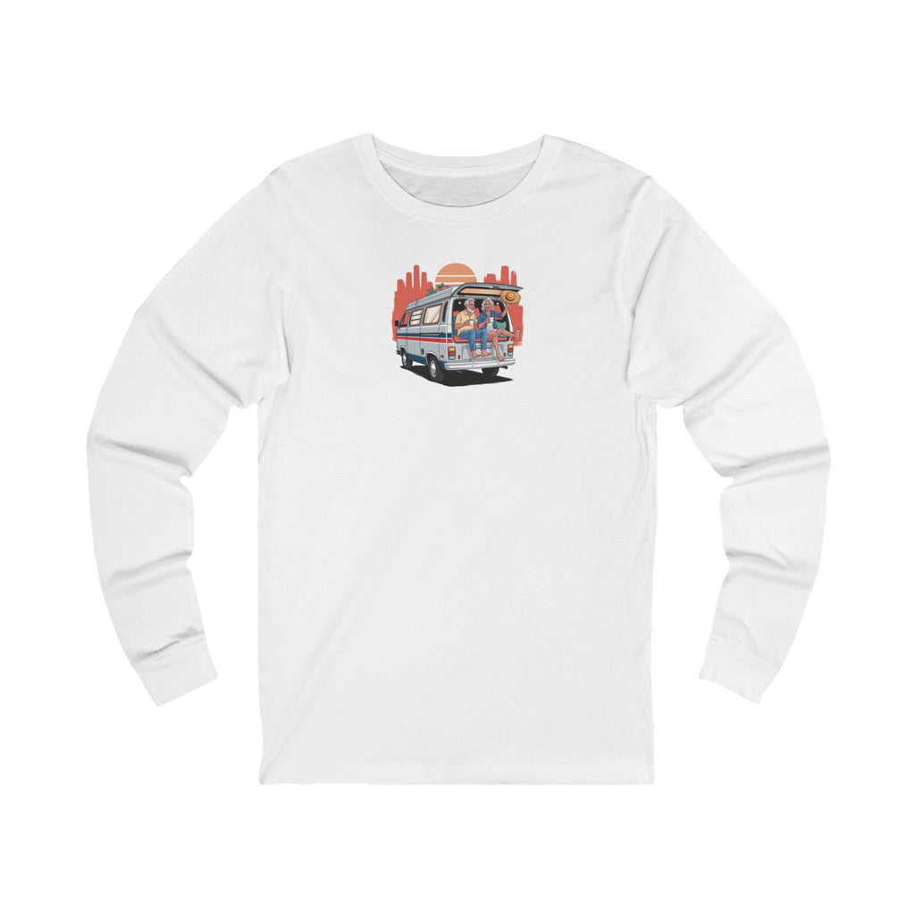 Old Couple Van Life Desert Long Sleeve Tee – Bella+Canvas 3501 (White Unisex Scenic Shirt)