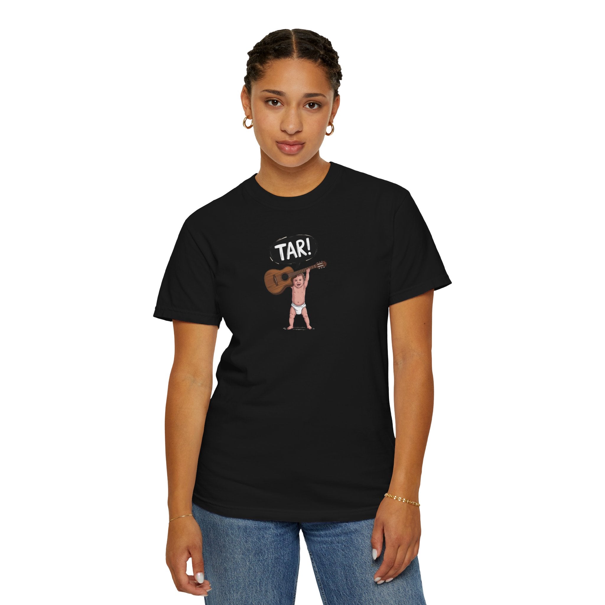 Tar! Acoustic Guitar Tee – Comfort Colors 1717 (Black Toddler Guitar Graphic Shirt)