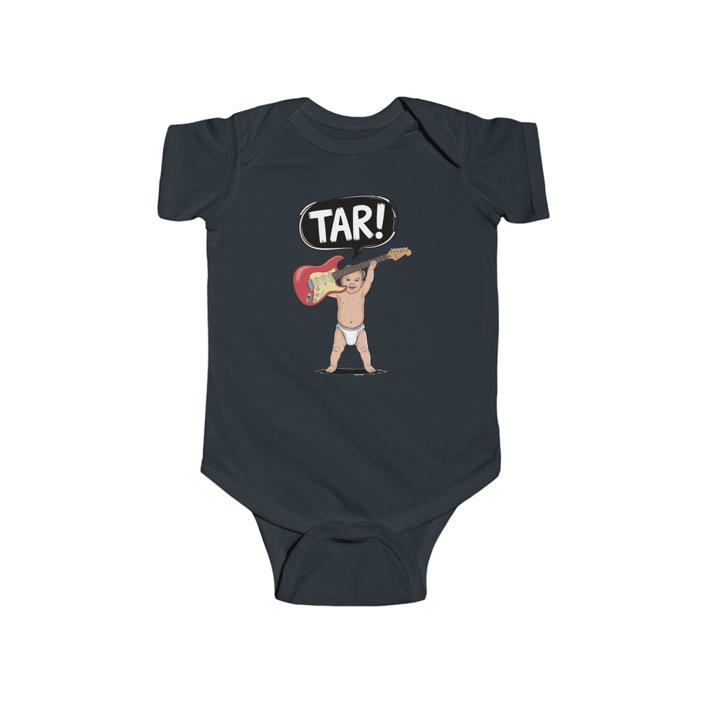 Tar! Electric Infant Bodysuit – Rabbit Skins 4424 (Black Baby Electric Guitar One-Piece)
